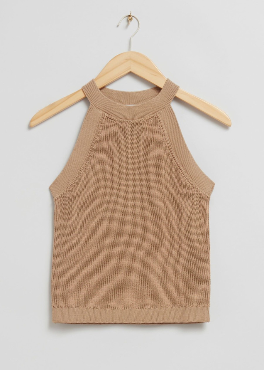 Klaer & Other Stories | Tilpasset Grimestrikket Topp Mork Beige