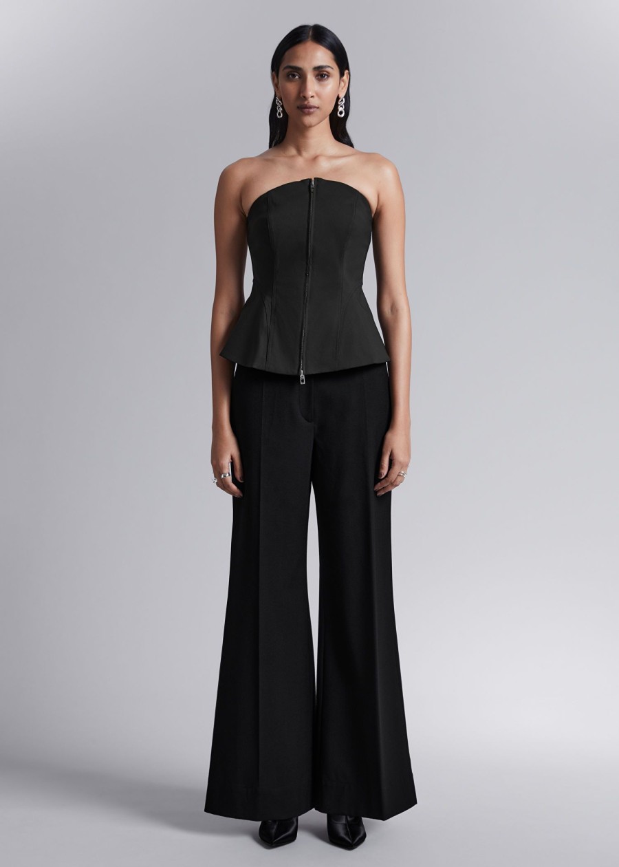 Klaer & Other Stories | Flared Bustier Topp Svart