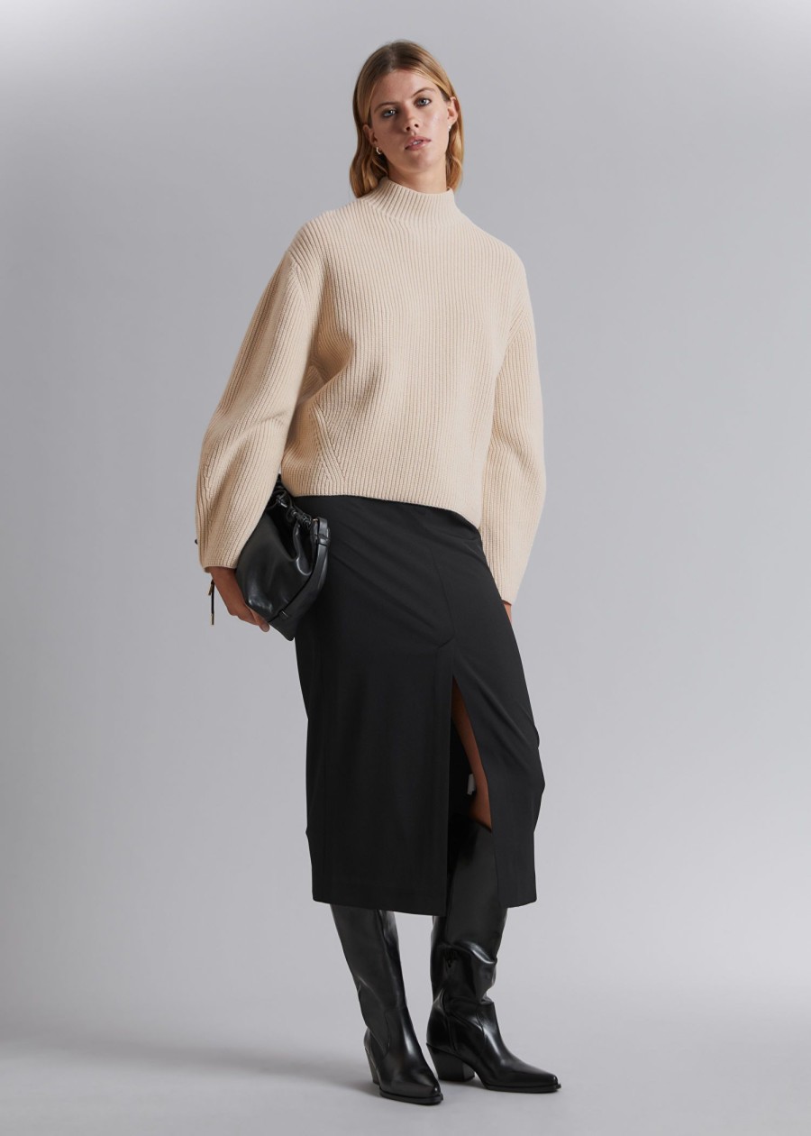 Klaer & Other Stories | Mock Neck Merino Jumper Krem