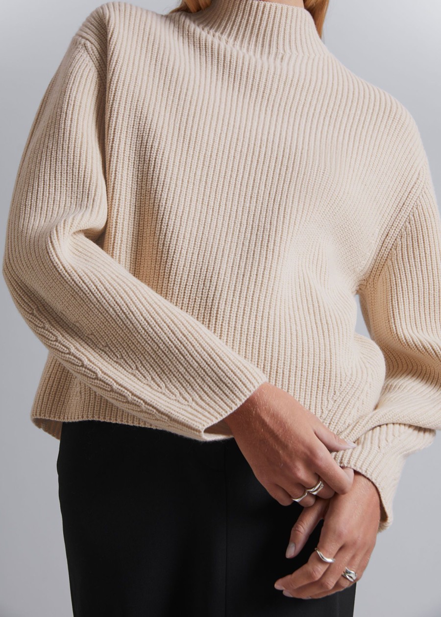 Klaer & Other Stories | Mock Neck Merino Jumper Krem