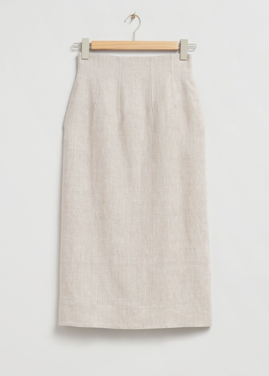 Klaer & Other Stories | Midiskjort I Korsettstil Stovet Beige