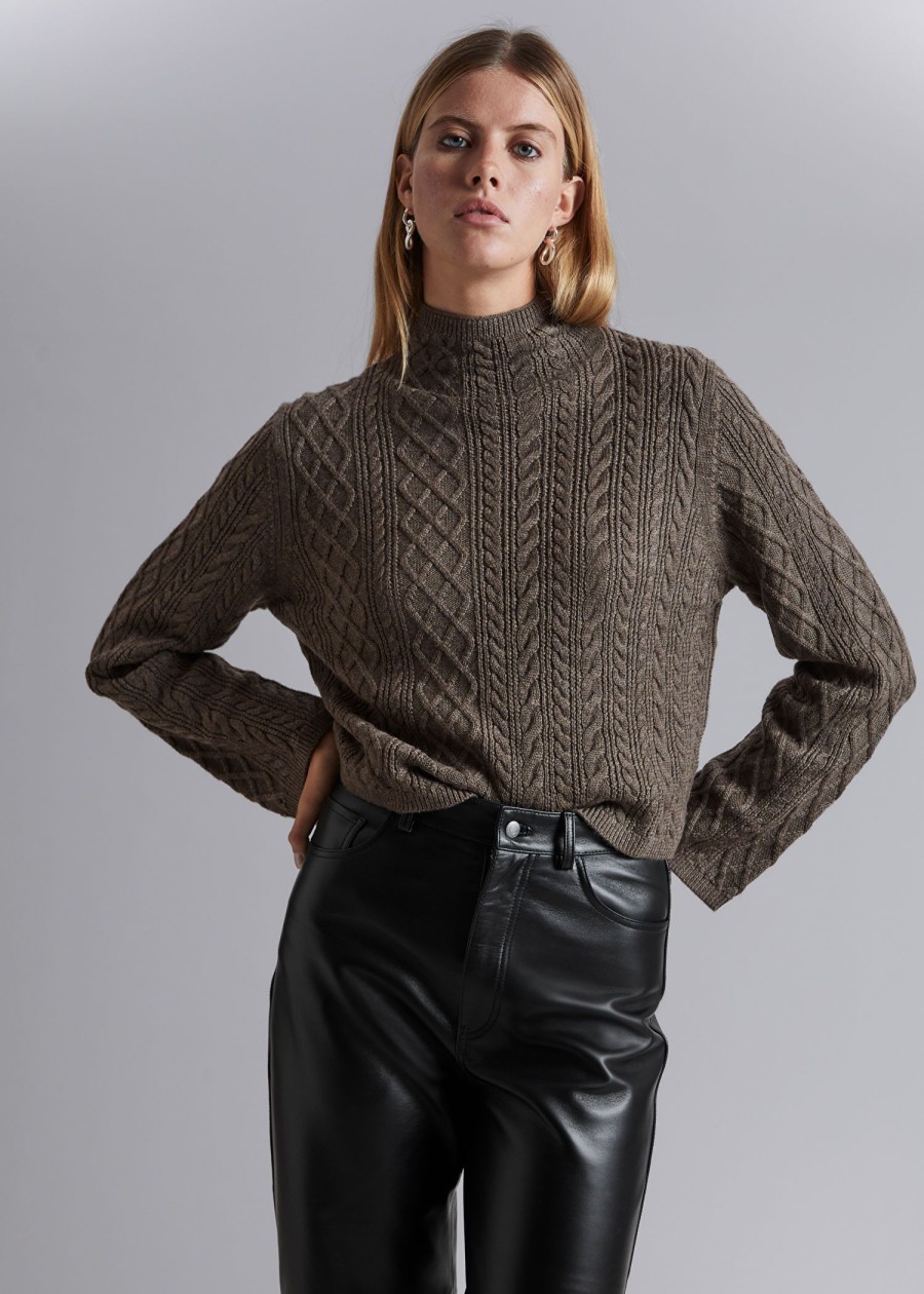 Klaer & Other Stories | Mock Neck Merino Jumper Gra