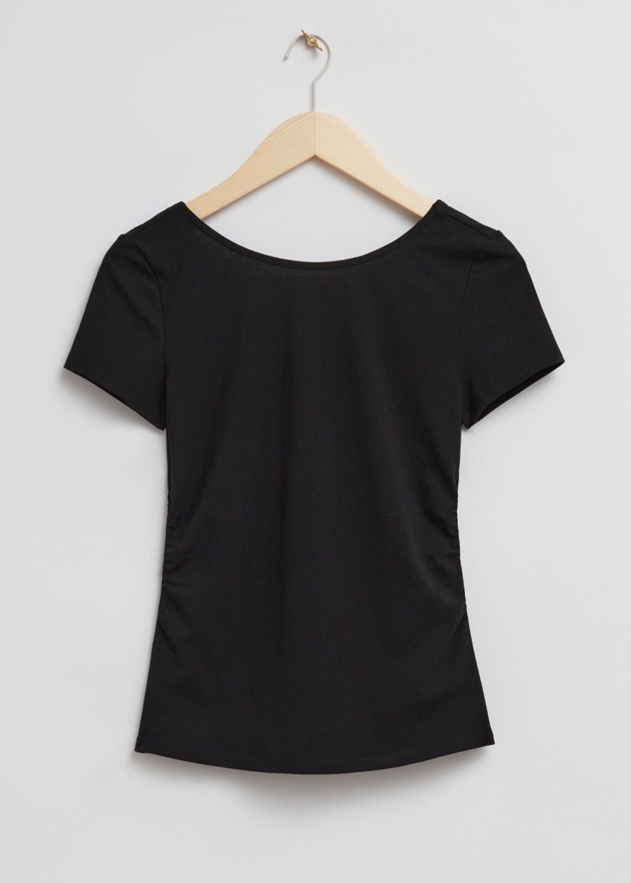 Klaer & Other Stories | Fitted Ruched Detail T-Skjorte Svart