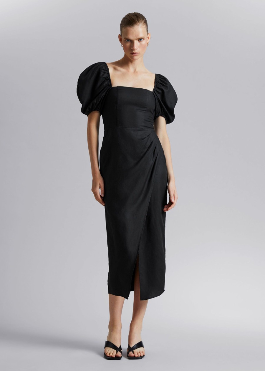 Klaer & Other Stories | Fitted Puff Sleeve Dress Svart