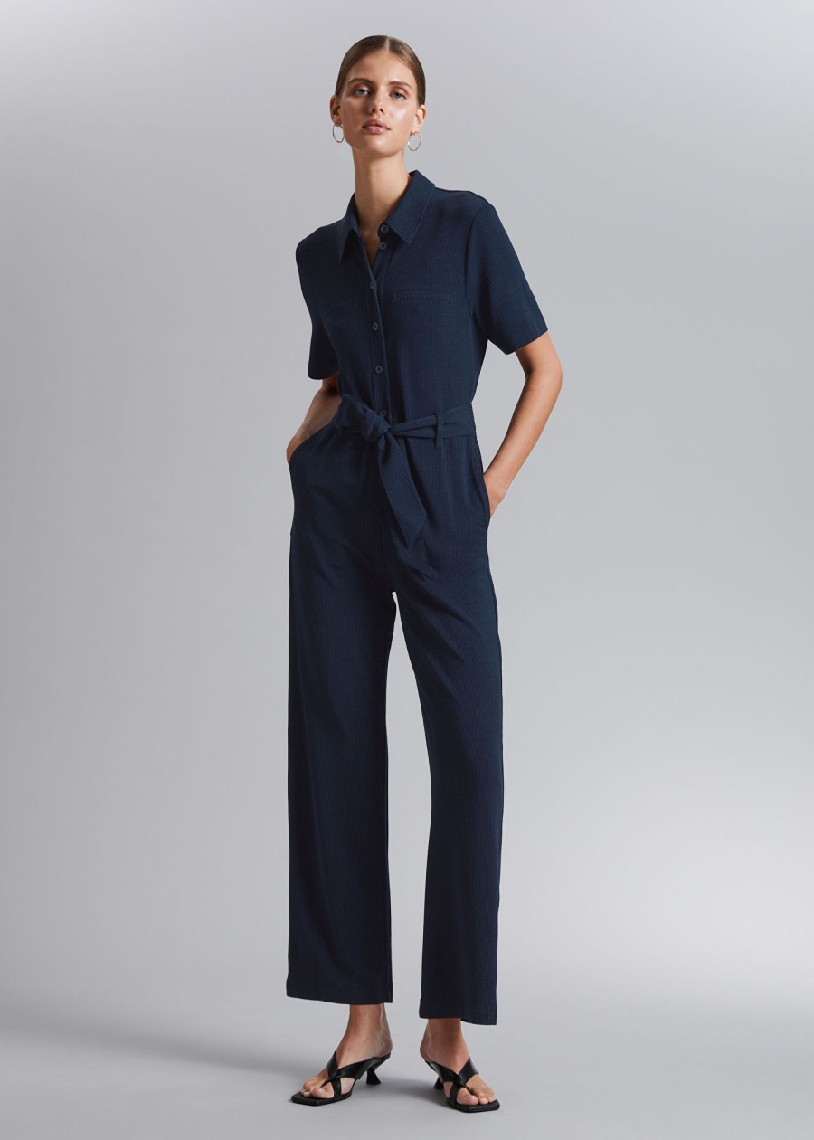 Klaer & Other Stories | Kortermet Jumpsuit Med Belte Morke Bla