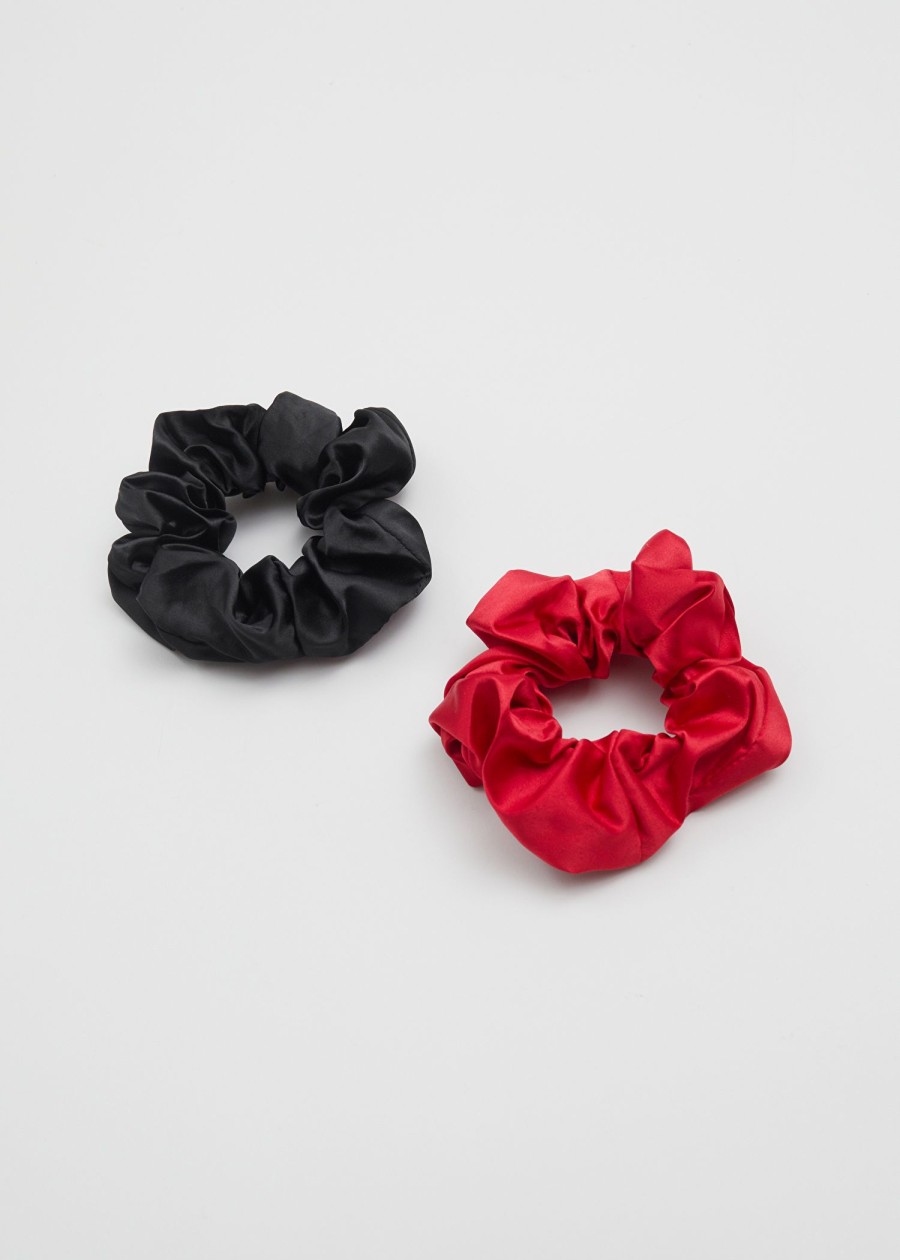 Tilbehor & Other Stories | 2-Pack Satin Scrunchies Burgund/Sort