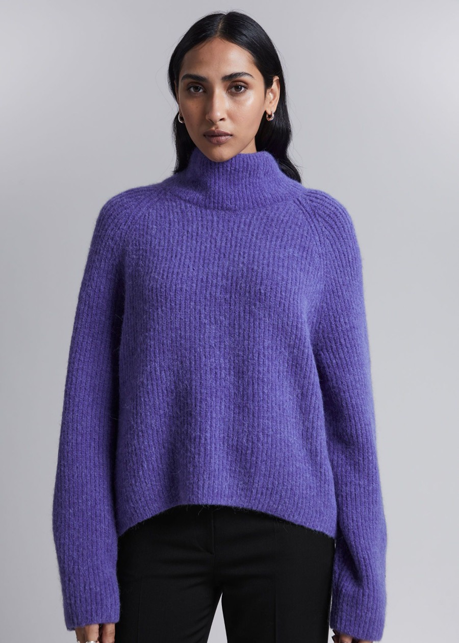 Klaer & Other Stories | Strikket Mock Neck Jumper Lilla