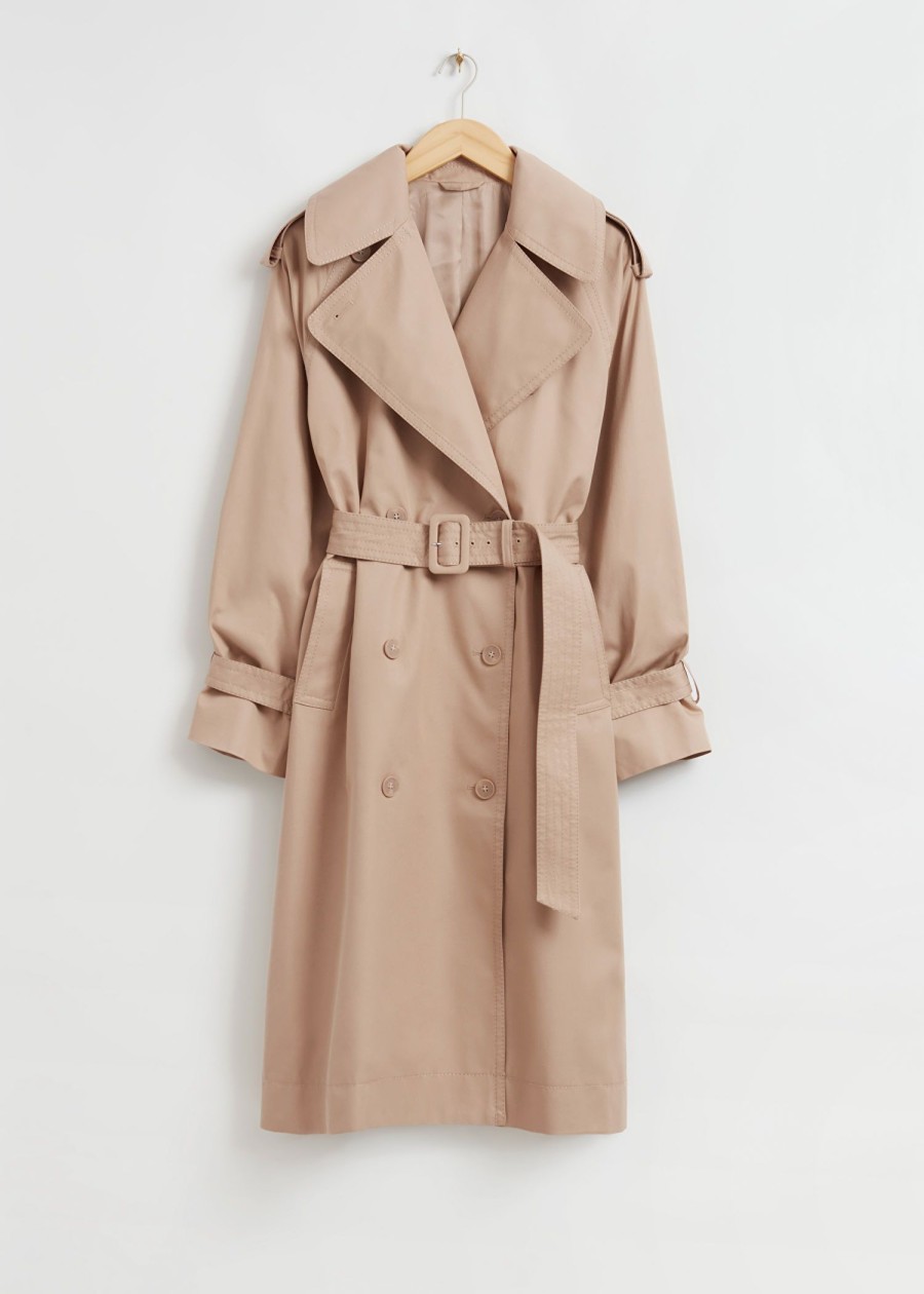 Klaer & Other Stories | Avslappet Trenchcoat Med Lang Passform Stovet Beige