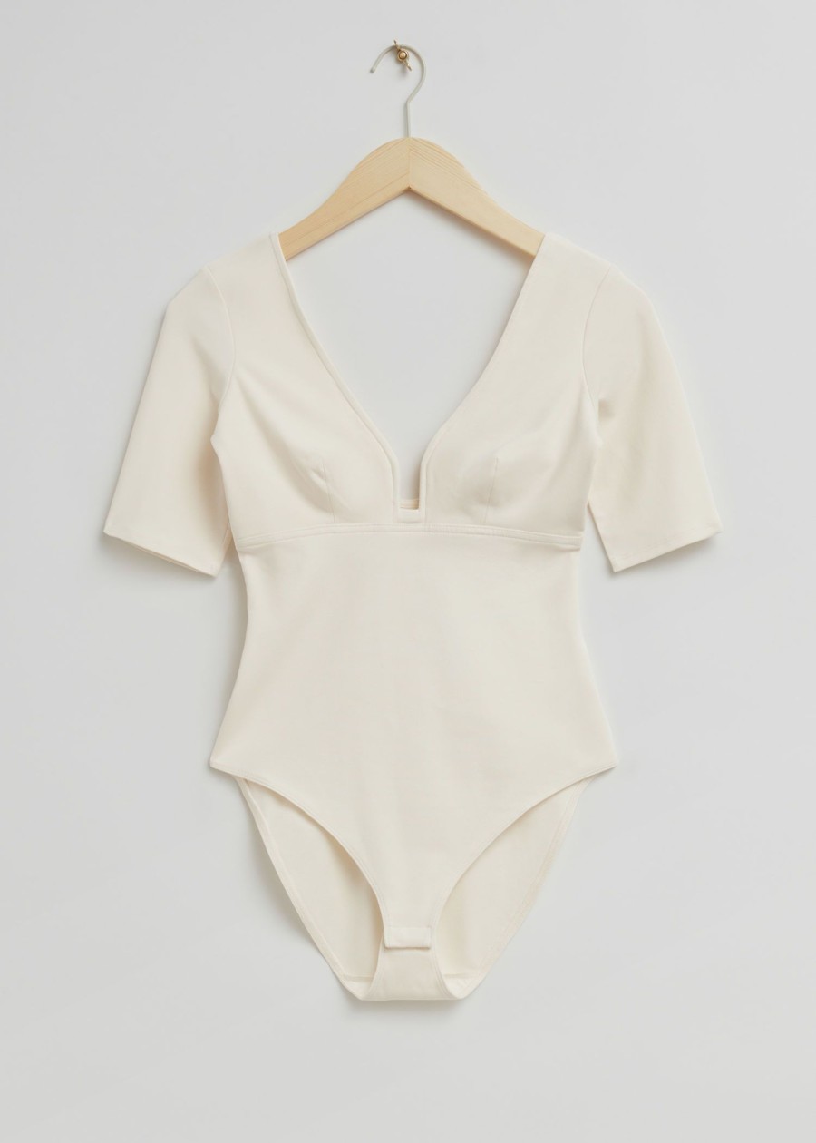 Klaer & Other Stories | Bodysuit I Bomullsblanding Krem