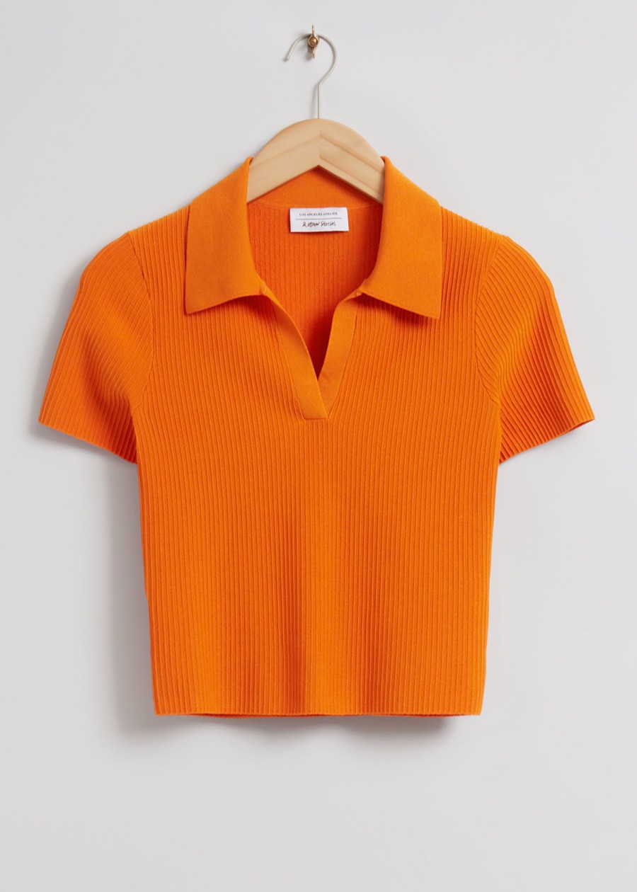 Klaer & Other Stories | Cropped Apen Krage Strikket Topp Oransje