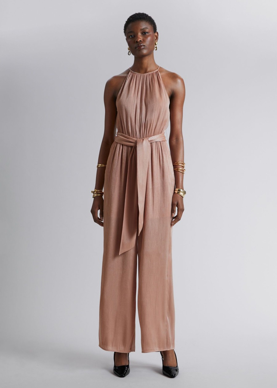 Klaer & Other Stories | Halterneck Jumpsuit Med Belte Stovete Rose