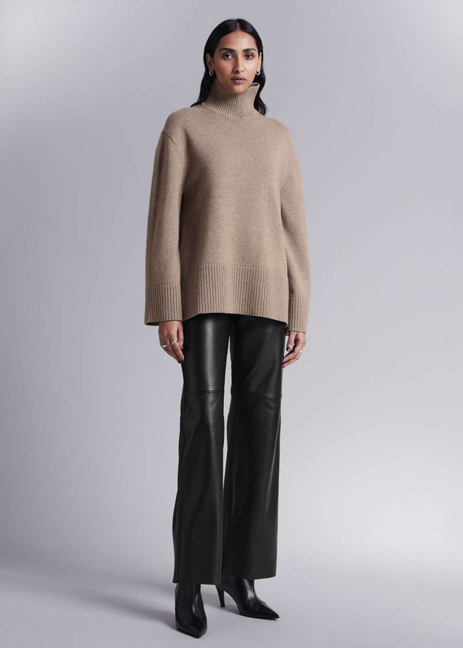 Klaer & Other Stories | Oversized Turtleneck Merino Genser Muldvarp