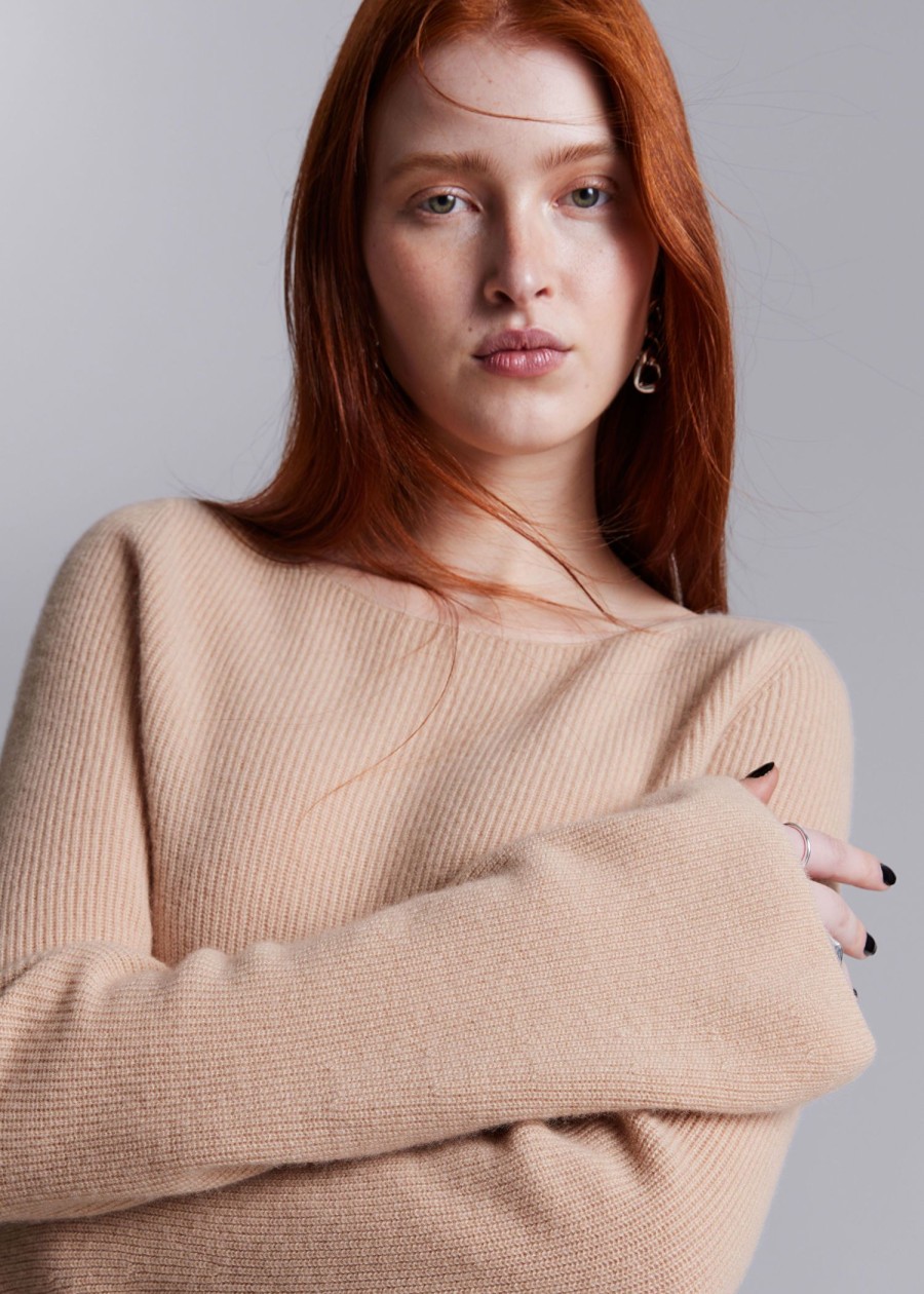 Klaer & Other Stories | Bell Sleeve Cashmere Genser Fersken