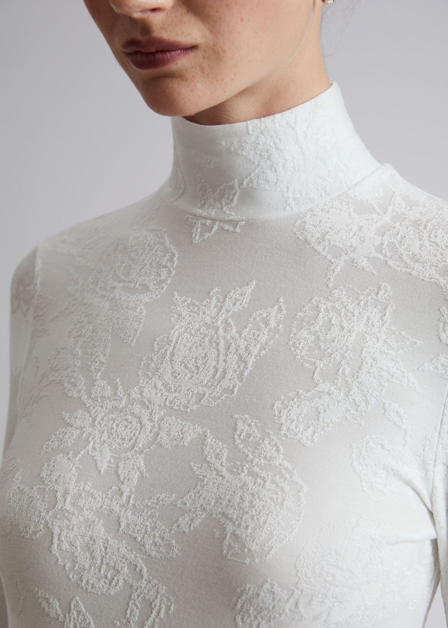 Klaer & Other Stories | Mock Neck Jacquard Topp Hvit