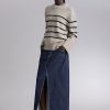 Klaer & Other Stories | Ull Strikket Genser Beige/Navy Melange Stripe