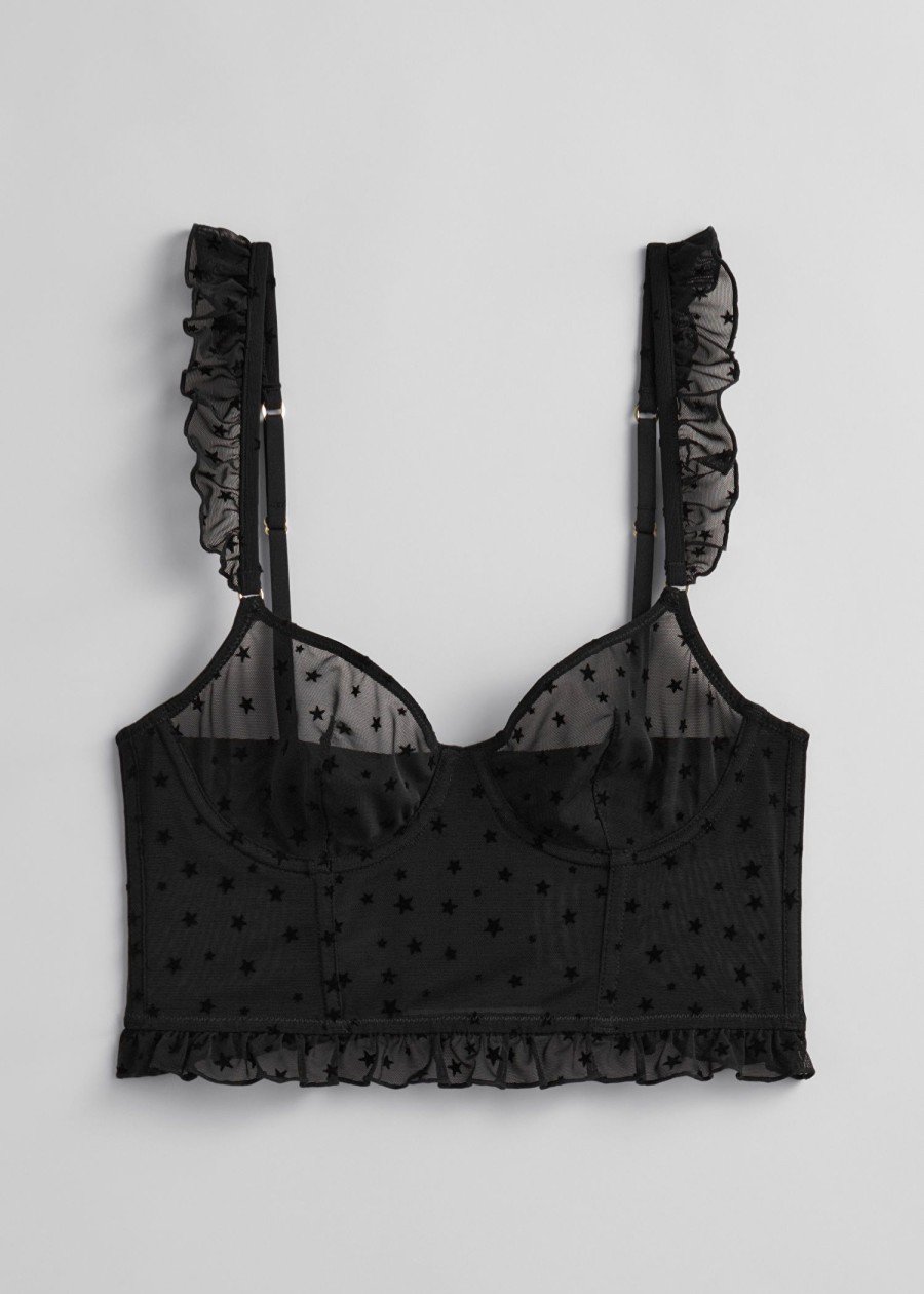 Undertoy & Other Stories | Frilled Star-Motif Bustier Svart