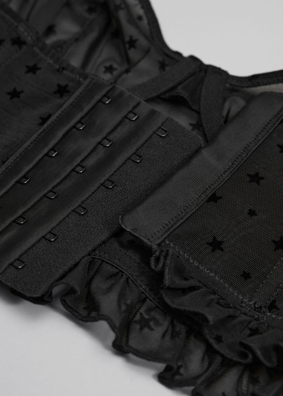 Undertoy & Other Stories | Frilled Star-Motif Bustier Svart