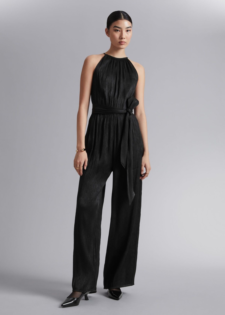 Klaer & Other Stories | Halterneck Jumpsuit Med Belte Svart