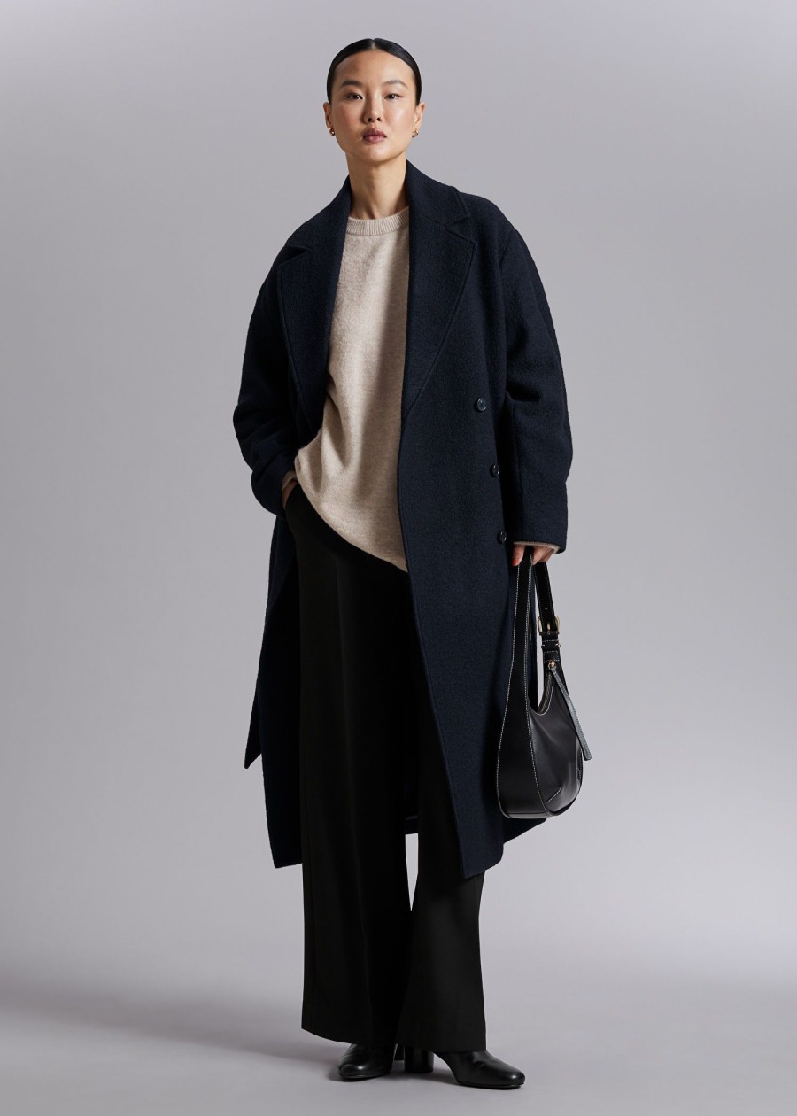 Klaer & Other Stories | Voluminos Belted Wool Coat Marinen