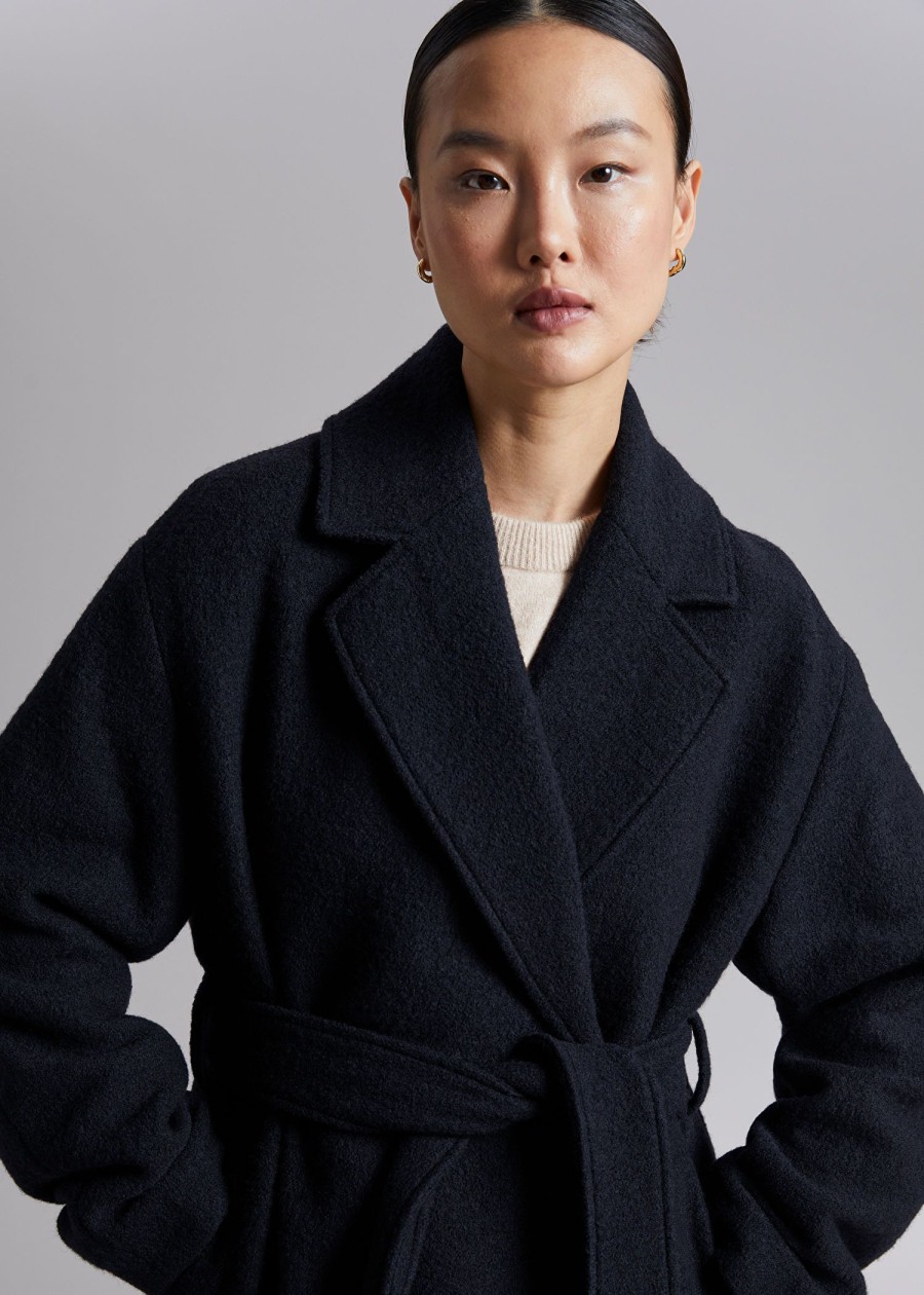 Klaer & Other Stories | Voluminos Belted Wool Coat Marinen