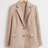 Klaer & Other Stories | Avslappet Single-Breasted Silke Blazer Stovet Beige