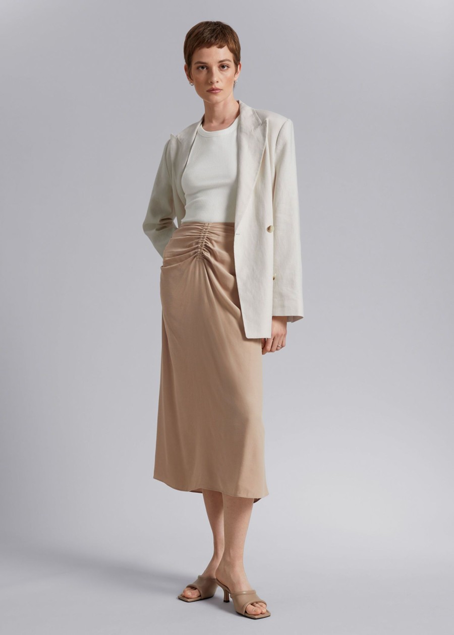 Klaer & Other Stories | Rynket Midiskjort Stovet Beige