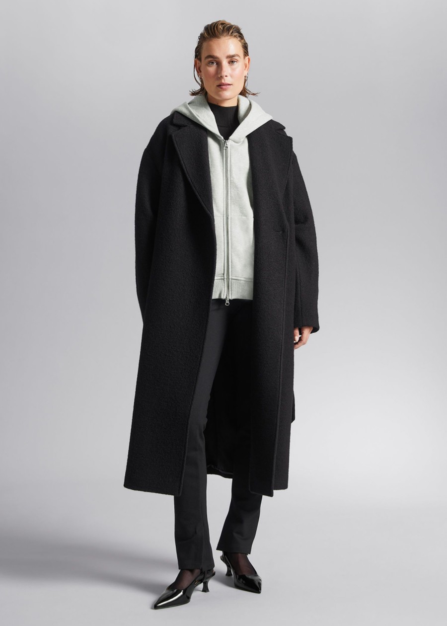 Klaer & Other Stories | Voluminos Belted Wool Coat Svart