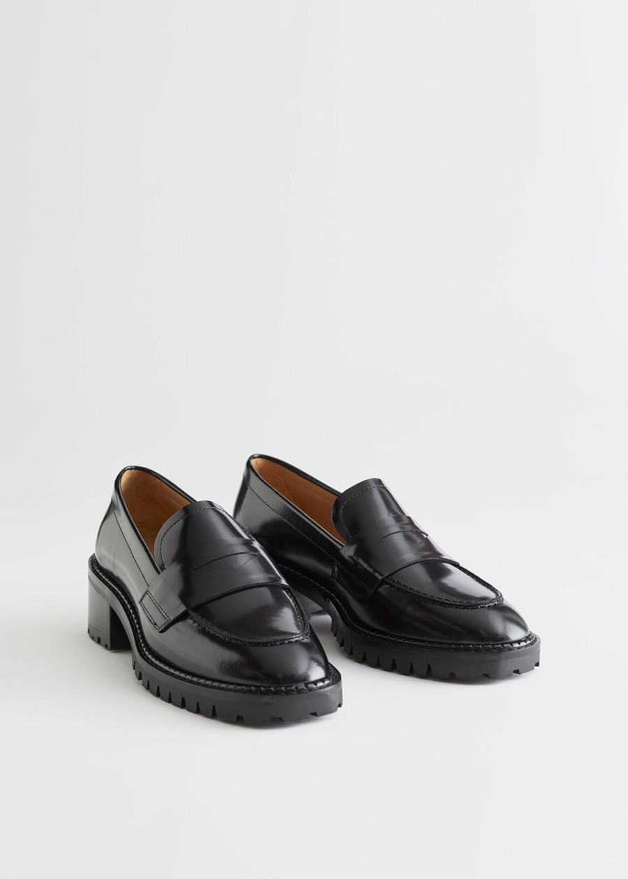 Sko & Other Stories | Penny Loafers I Laer I Hael Svart