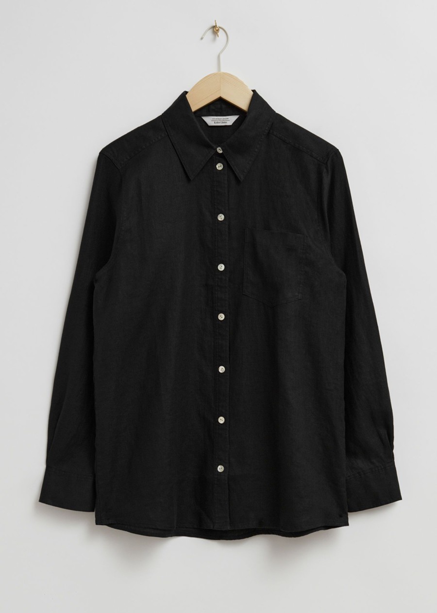 Klaer & Other Stories | Oversized Patch Pocket Skjorte Svart