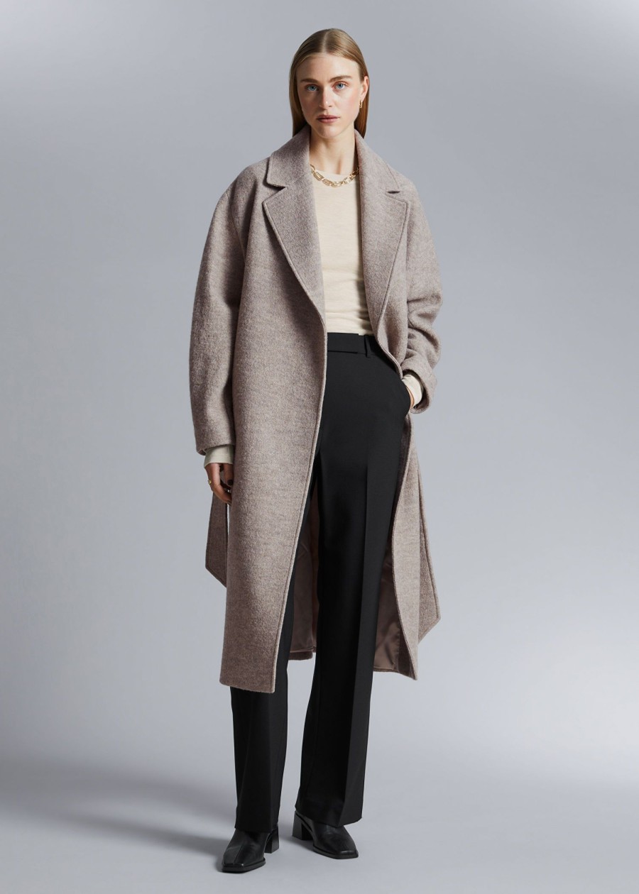 Klaer & Other Stories | Voluminos Belted Wool Coat Beige