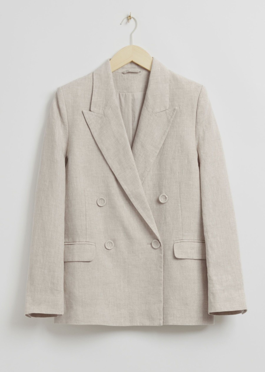 Klaer & Other Stories | Avslappet Passform Dobbeltspent Skreddersydd Blazer Lys Beige