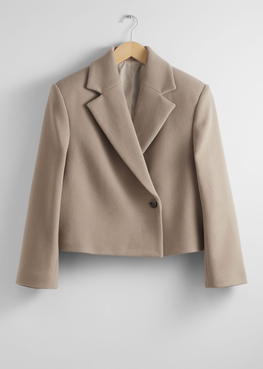 Klaer & Other Stories | Cropped Wool Blazer Beige