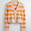 Klaer & Other Stories | Cropped Knit Cardigan Rosa/Oransje Striper