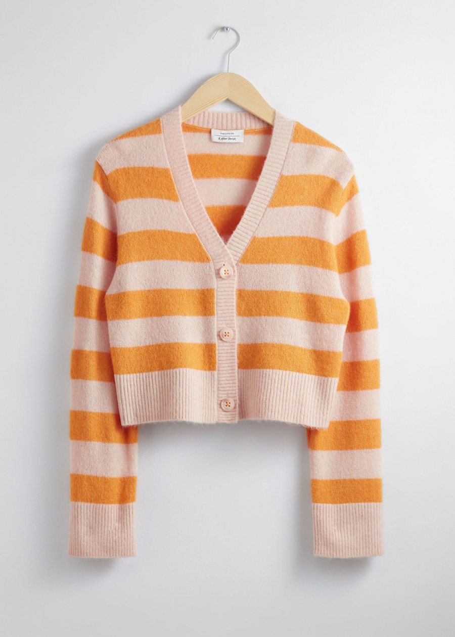 Klaer & Other Stories | Cropped Knit Cardigan Rosa/Oransje Striper