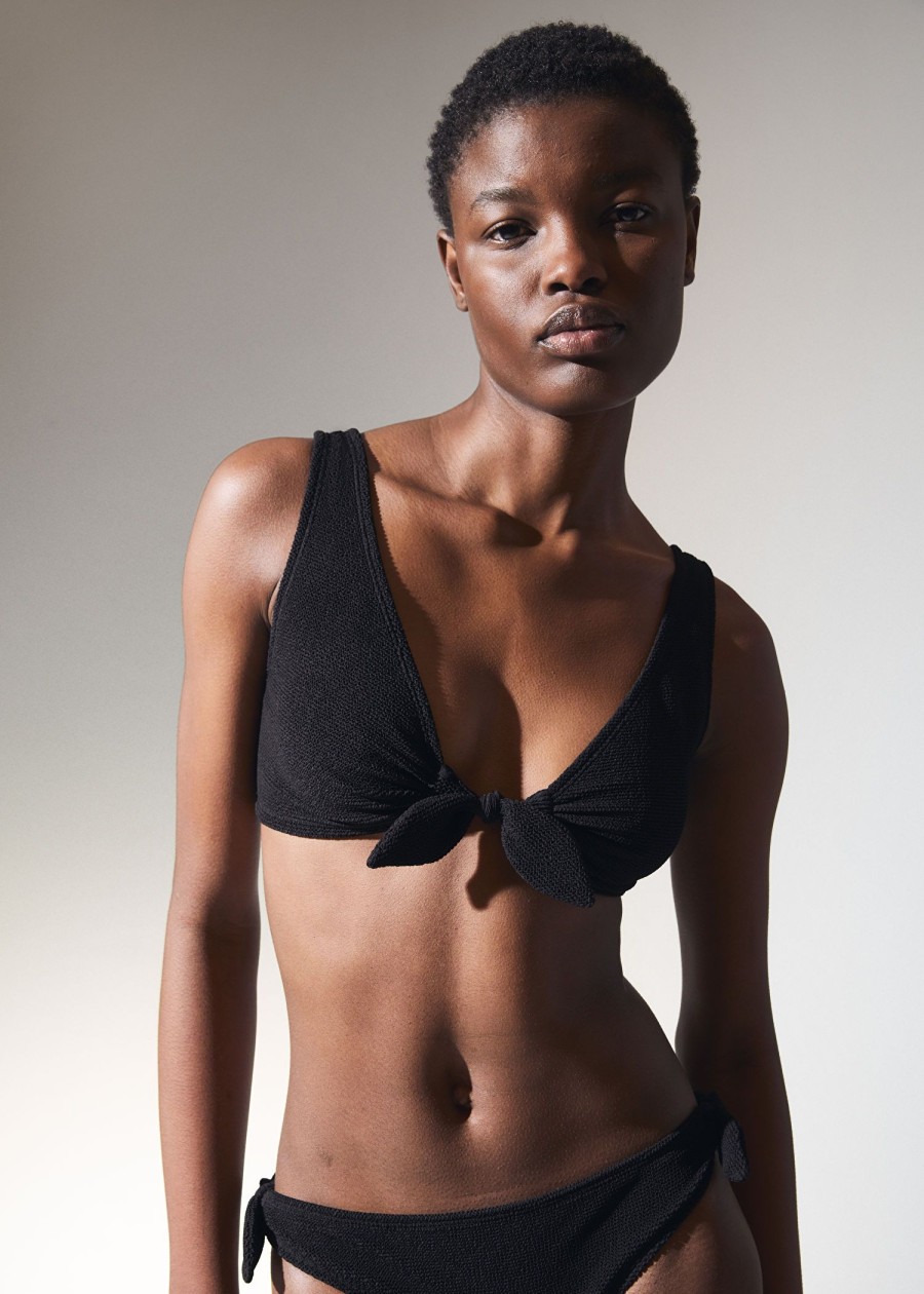 Badetoy & Other Stories | Crepe Knot Tie Bikinitopp Svart