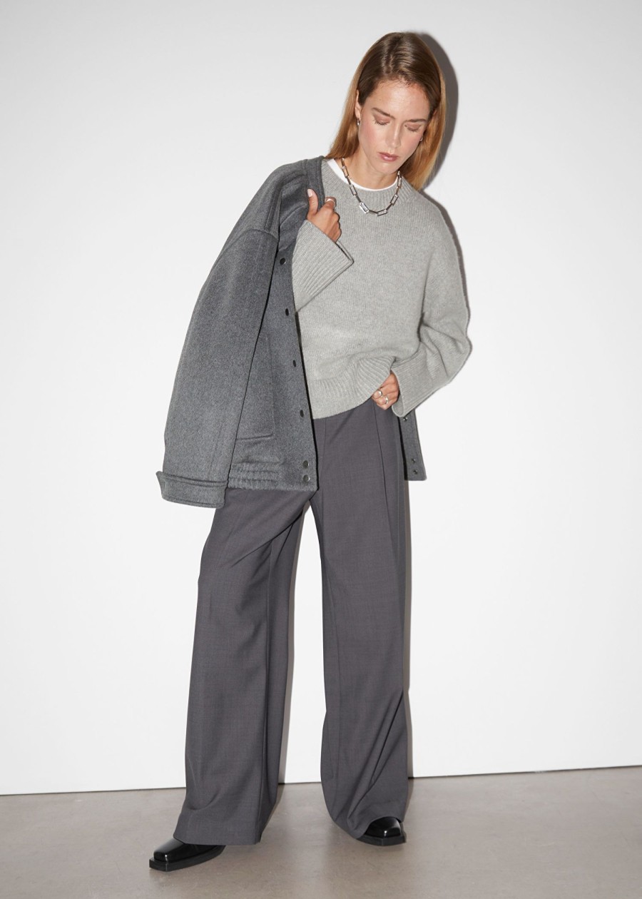 Klaer & Other Stories | Cashmere-Blanding Strikket Genser Gra