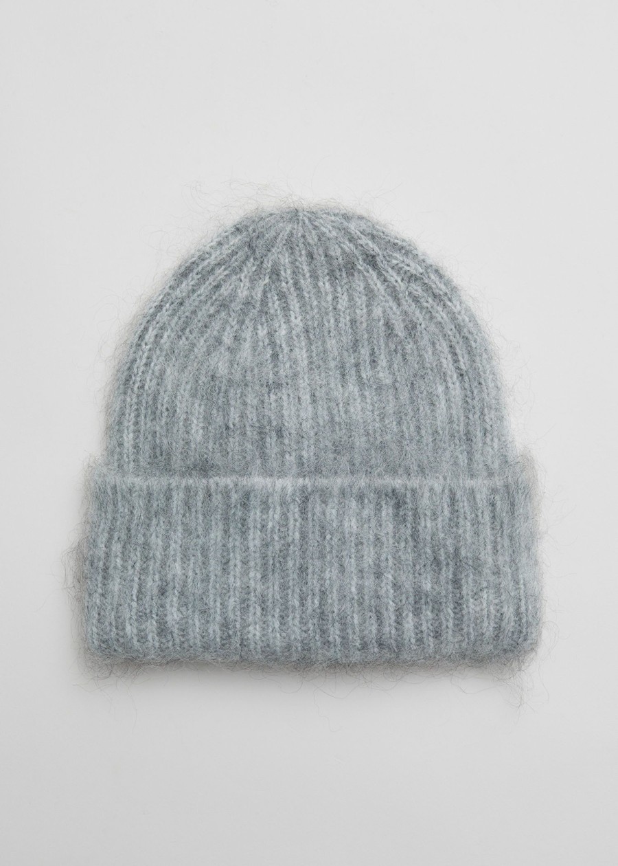 Tilbehor & Other Stories | Beanie Med Borstet Mohair-Blanding Gra