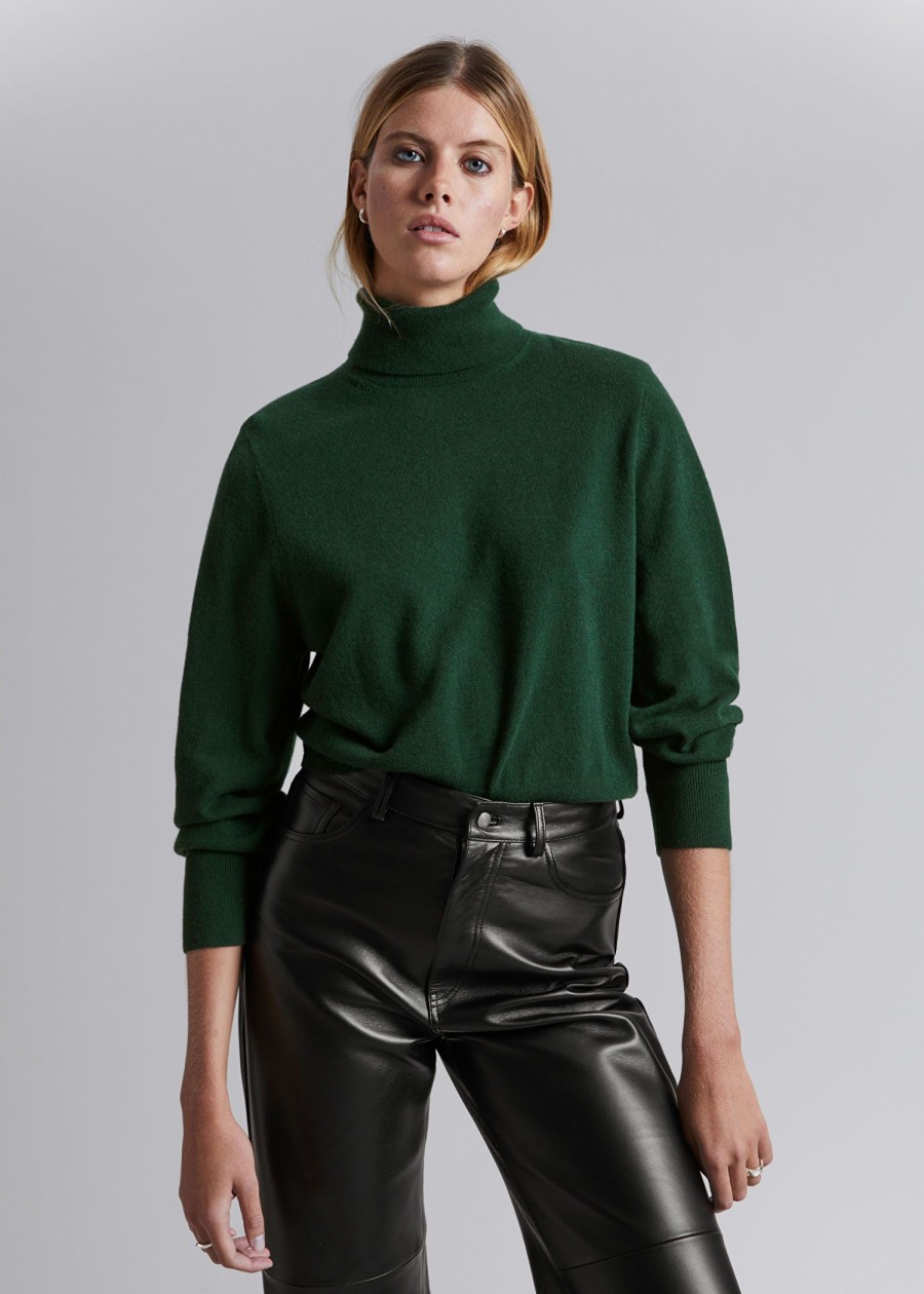 Klaer & Other Stories | Merino Turtleneck Strikket Genser Mork Gronn