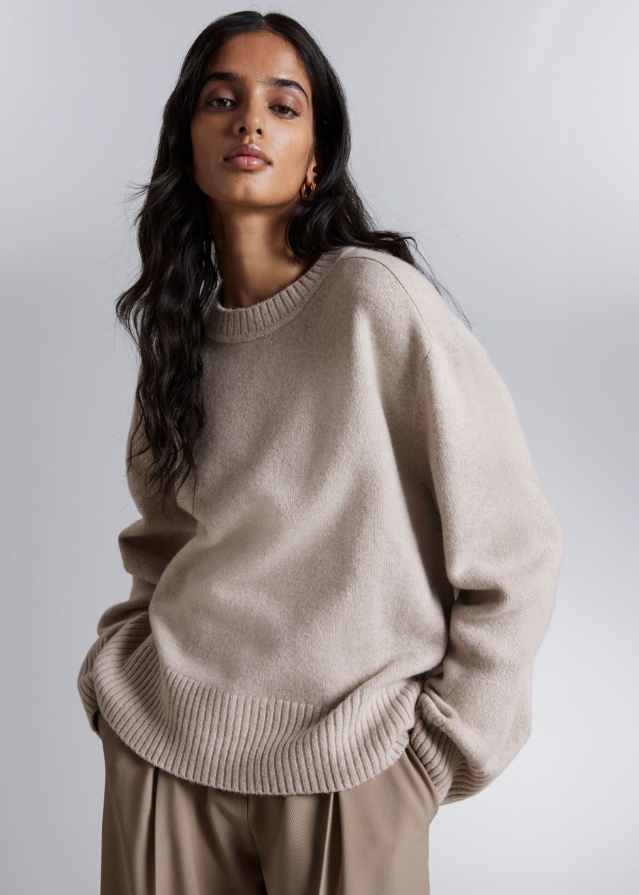 Klaer & Other Stories | Boxy Cashmere-Blend Jumper Beige