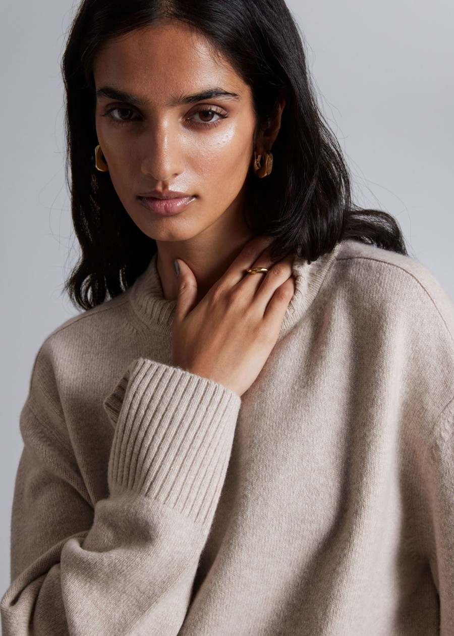 Klaer & Other Stories | Boxy Cashmere-Blend Jumper Beige