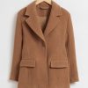 Klaer & Other Stories | Topstitch Detail Mohair-Blend Blazer Mork Beige